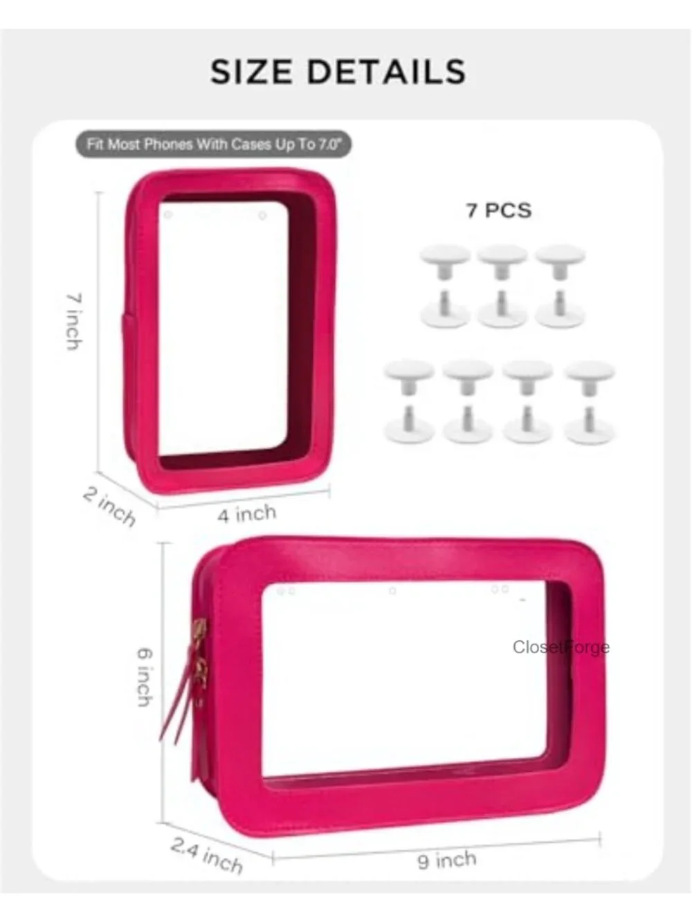 2 Pack Clear Bogg Bag Organizer Insert Waterproof PVC Cosmetic Toiletry Beach